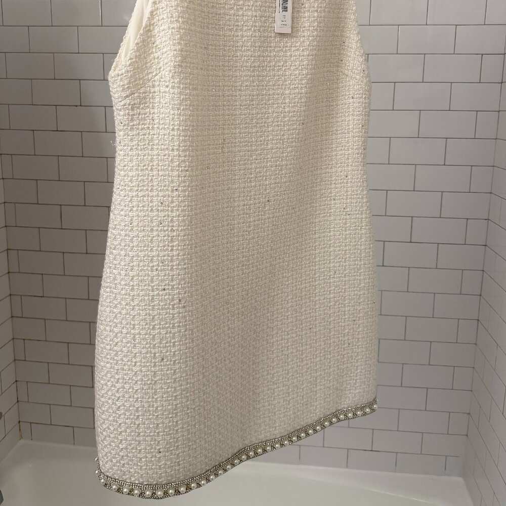 Alice & Olivia Coley Mini Dress, Off White, NWT, Size 14 - Picture 6 of 15